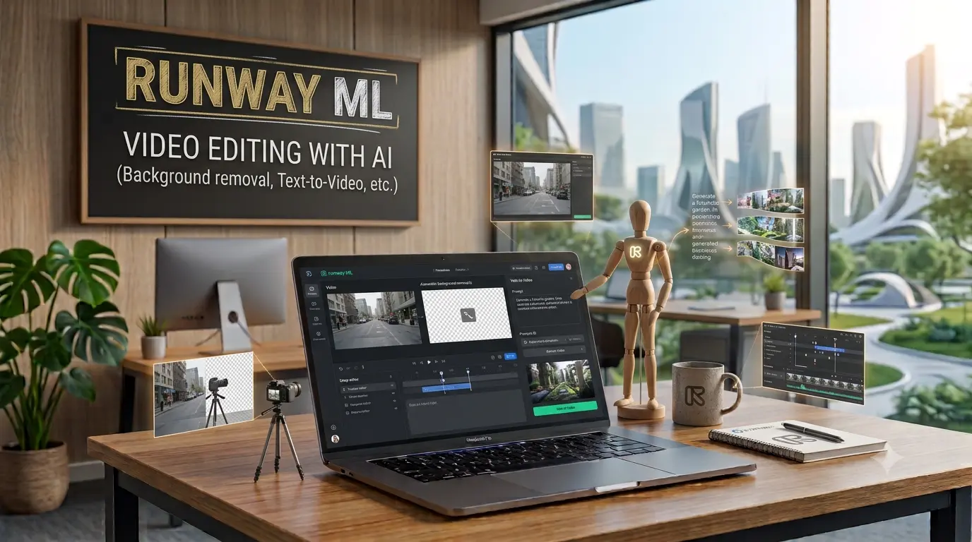 Runway ML – Video editing with AI (background removal, text-to-video, etc.)